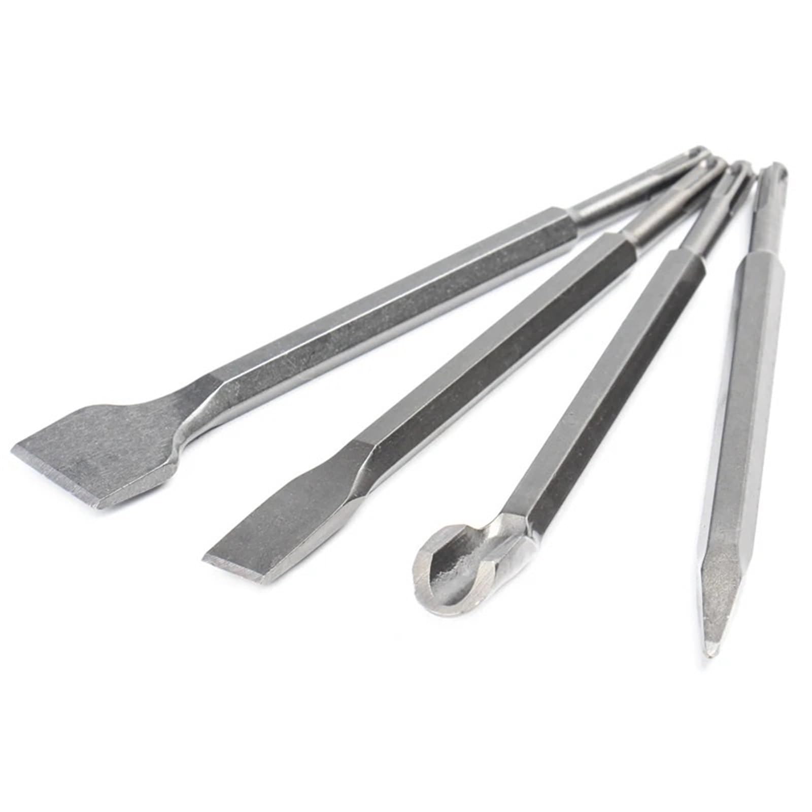 Set di Scalpelli Punta for Trapano a percussione, scanalatura a Punta, scalpello Piatto, Set di Utensili for muratura for la Lavorazione del Legno, Muro di Cemento, Roccia(4pcs)