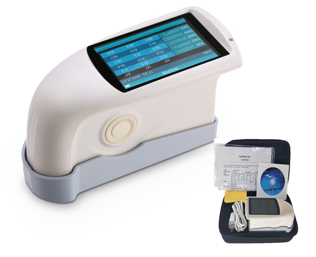 CNYST 3-Angle Gloss Meter 20 60 85 Degree Glossmeter with Measuring Range 20°0~1000GU 60°0~1000GU 85° 0~160GU Measuring Area 20° 10x10 60° 9x15 85° 5x36mm Division Value 0.1GU