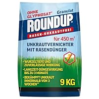 Roundup Rasen-Unkrautfrei Rasendünger, 9 kg für 450 m² - 2in1, Unkrautvernichter plus Dünger mit 100 Tage Langzeitwirkung