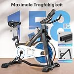 Heimtrainer Fahrrad, Fitness Fahrrad für Zuhause, Indoor Kardio Training, Bike mit Pulsmesser, LCD Display, Ipad Halter, Sitz & Widerstand Einstellbar – Bild 4