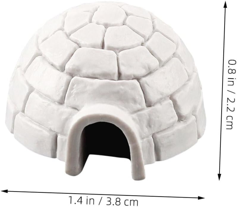 GARVALON 8pcs Miniature Ice House Decoration Set, Artificial Igloo Figurines for Christmas Village, Simulated Snowy Ice House Models for Tabletop Seasonal Home Décor
