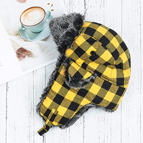 Image of ONWAY Trapper Hat Winter Hats for Women Men with Faux Fur Ear Flaps
