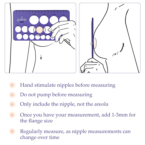 Habibi Baby Nipple Measurement Tool For Flanges Silicone Nipple Ruler For Breast Pump Flange Or Nipple Shield Size For Breast Feeding Holes & Millimeter Scale For Accurate Measurement 4X7" (Pkg Of 1) #TOP4