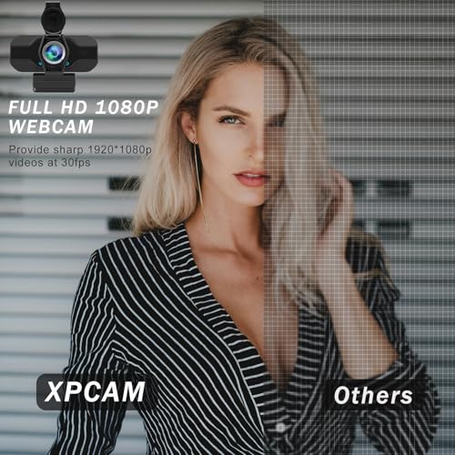 Image of XPCAM USB C Webcam for PC /Laptop /Desktop Computer Camera with Microphone | Plug & Play USB Webcam with Tripod /Cover, Auto Light Correction, Fixed Focus,Web camera for Zoom Conference /Twitch Streaming