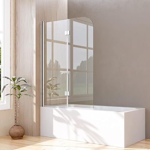 Duschwand für Badewanne 2-teilig 120x140cm Faltbar Badewannenaufsatz, Glas Duschtrennwand Duschabtrennung für Badewanne, 120cm Badewannenwand aus 6mm ESG Sicherheitsglas mit Nano beschichtung Duschwand für Badewanne 2-teilig 120x140cm Faltbar Badewannenaufsatz, Glas Duschtrennwand Duschabtrennung für Badewanne, 120cm Badewannenwand aus 6mm ESG Sicherheitsglas mit Nano beschichtung