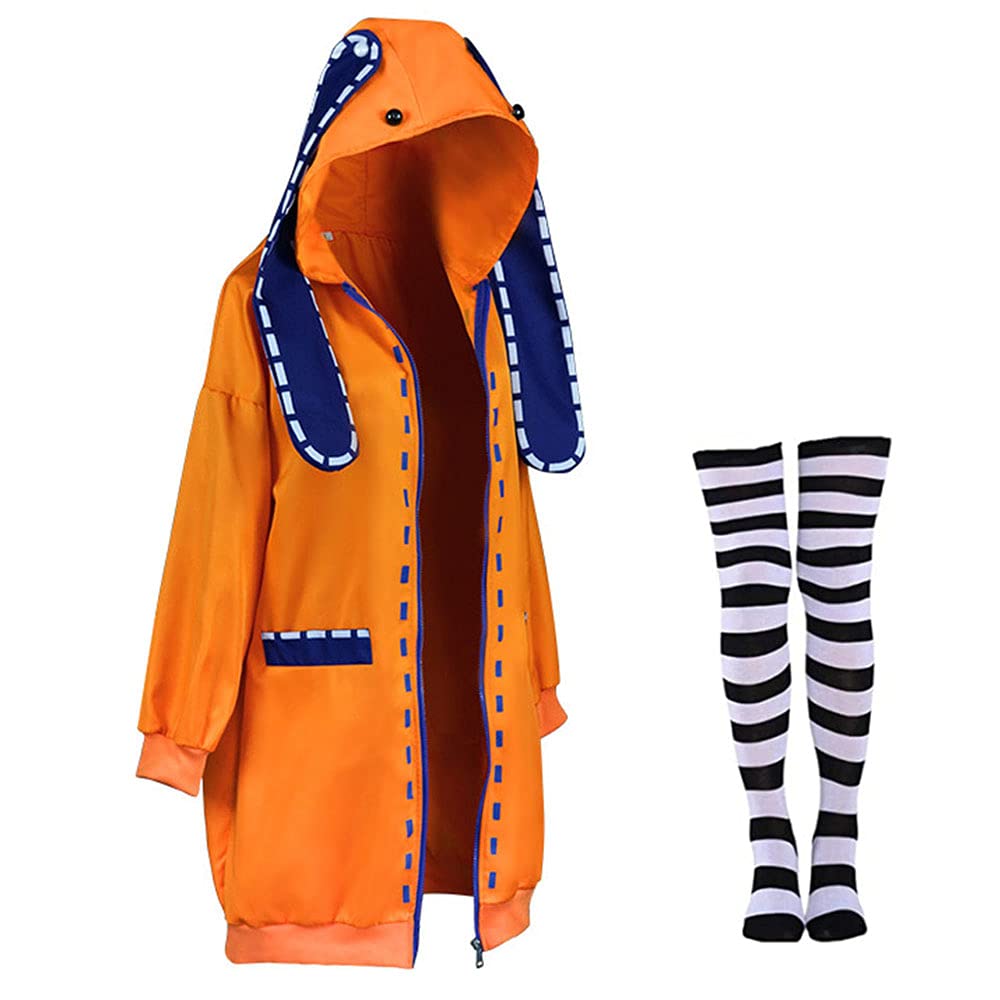 Runa Yomozuki Cosplay Costume Orange Rabbit Long Coat Anime Ladies Cute Hoodie Jacket