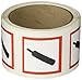 Accuform LZH605EV2 GHS Pictogram Label, Gas Cylinder, 1" Length x 1" Width, Adhesive-Poly, Red/Black on White (Roll of 250)
