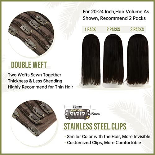 Full Shine 22" 120Gram 10 Pcs Remy Balayage Clip In Hair Extensions Dark Brown Color #8 Fading To Color #60 Platinum Blonde Balayage Human Hair Extensions Clip In Real Hair #TOP5