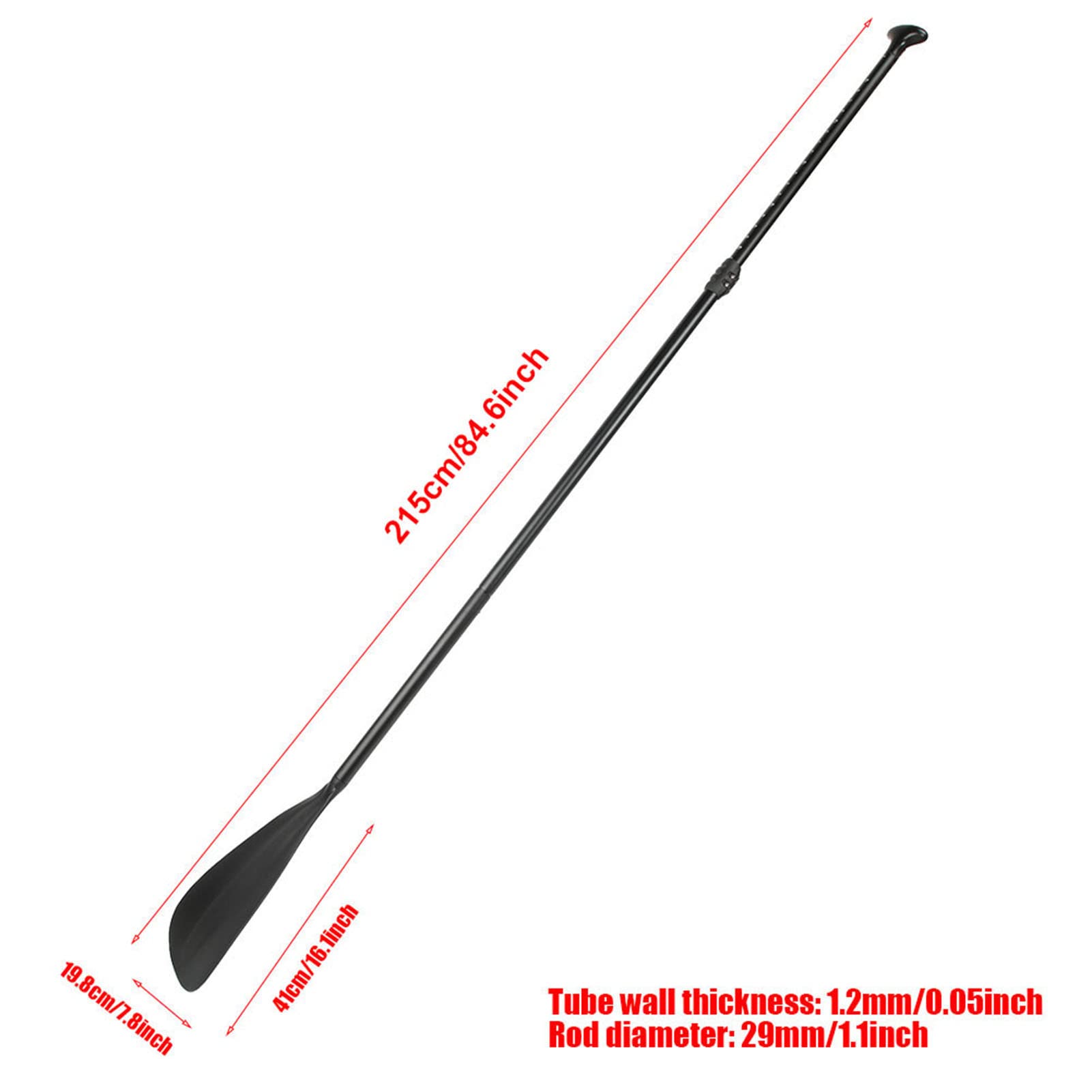 aqxreight Remo de Remo Extensible Negro Desmontable para Tabla de de Pie, Kayak, Surf, Eje de Aluminio con en T Antideslizante, Agarre Ergonómico