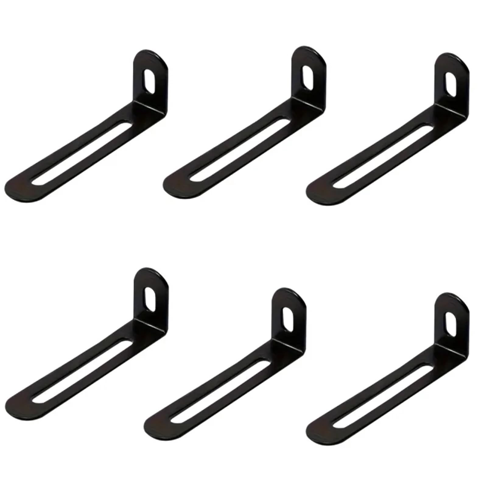Rgoemhj Black-6Pcs 6/12Pcs With Long Hole Corner Codes, Adjustable Angles, Suitable For Fixing Furniture, Tables, Chairs, Etc Suitable For Shelves And Tables(Black-6Pcs)
