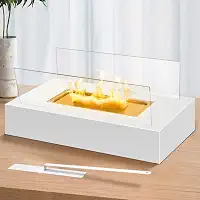 Lareira Portátil Decorativa de Mesa Branco Design Moderno 35cm