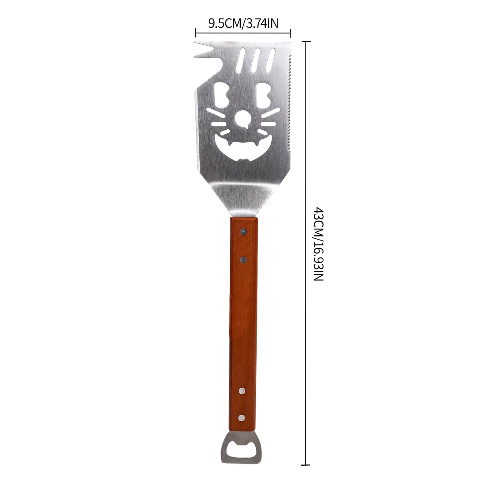 Barbecue Spatule Acier Inoxydable Set 41.5x8cm INOX Ustensiles Professionnel