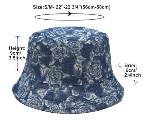 Image of Quanhaigou Bucket Hat for Men Women,Packable Reversible Printed Sun Hats,Fisherman Outdoor Summer Travel Hiking Beach Caps