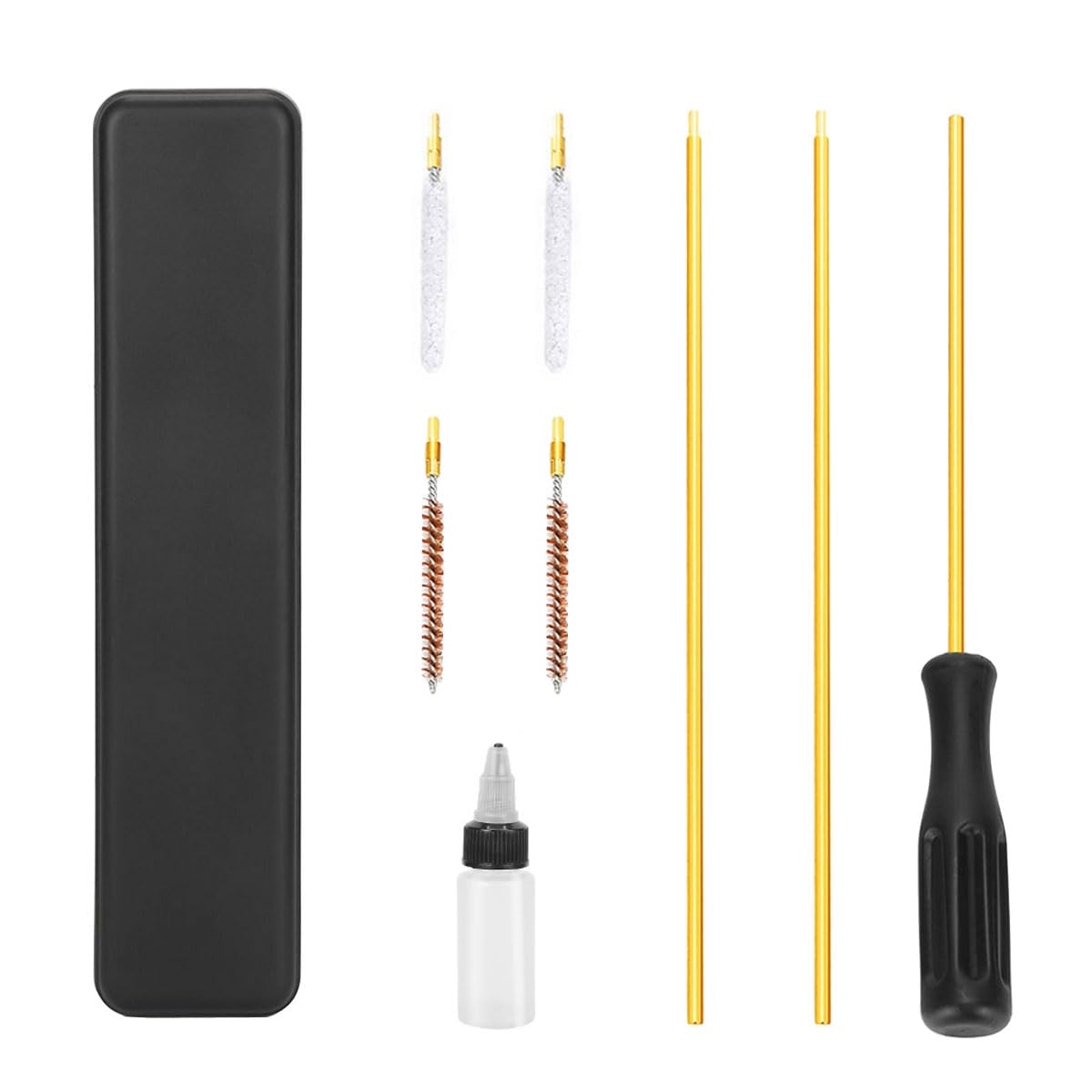 Gun Cleaning Kit Gun Clean Mops Brushes Gun Barrel Brush Tool Brass Rods for Rifle Airsoft Pistol Handgun for .177Cal .22Cal .17Cal Gun Maintenance Set Oil Bottle