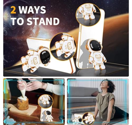 Image of for Realme 9 Pro Plus | Realme 9 / Narzo 50 Pro 5G Case Cute 3D Astronaut Stand Design Camera Protection Shockproof Soft Back Cover for 9 Pro Plus | Realme 9 / Narzo 50 Pro 5G (White)