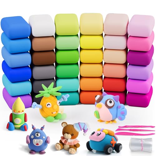 ifergoo Air Dry Clay, 36 Colors Magic Foam DIY Molding Clay...