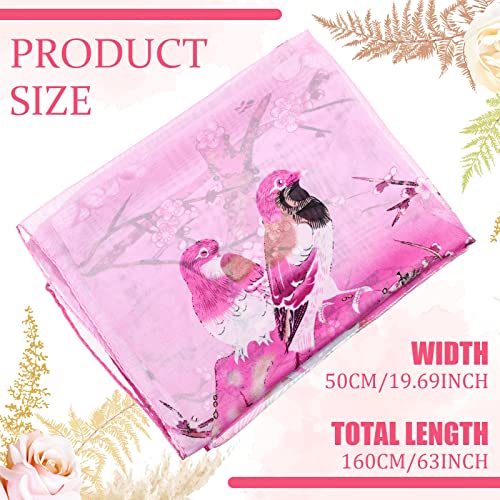 Sureio 6 Pcs Scarves for Women Lightweight Summer Floral Print Pattern Scarf for Women Dressy Long Thin Scarf Shawl(Pretty Style)2