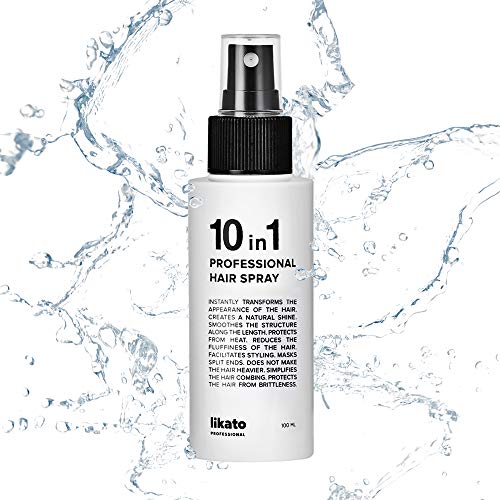 LIKATO Leave in Conditioner Spray for Hair - Professional Hair Detangler Spray for Women and Men 10 in 1 that Immediately Transforms the Look of Hair with Argan - Macadamia Oil & Vitamins (1 bottle)