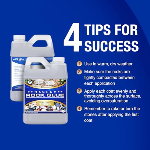 Magnum Rock Glue for Landscaping - 128oz, Adhesive for Pea Gravel, Small Pebbles, & Gravel, Gravel Binder, Glue for Landscape, Landscape Lock for Homeowners & DIY Enthusiasts - Thumbnail 6