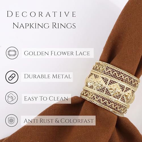 FINGERCRAFT Napkin Rings, Decorative Napkin Holder, Set of 4 Flower Lace by FINGERCRAFT - Used condition - Image 6