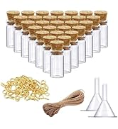 Sxminer 120 Pieces 0.5ml Mini Glass Bottles with Cork Stoppers Small Tiny Cork Glass Bottles Jars...