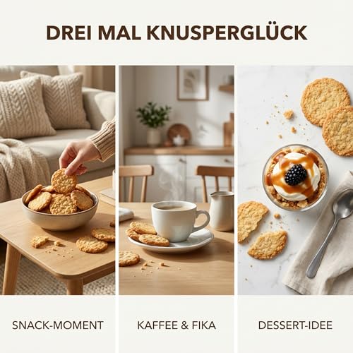 Gille Schwedische Hafertaler Havre flarn, 600 g Haferkekse, knusprig & laktosefrei, mit 23% Haferflocken, traditionelles Gebäck aus Schweden