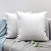 ORANIFUL Juego de 2 Funda Cojines Terciopelo con Pelota de Color Sólido Decorativa Hogar Funadas de Almohada para Sofás Cama Sala de Estar Dormitorio y Estudio Coche 55x55cm Blanco Puro