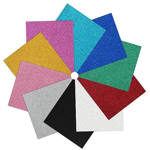 IModeur 10 fogli di vinile termoadesivo Glitter
