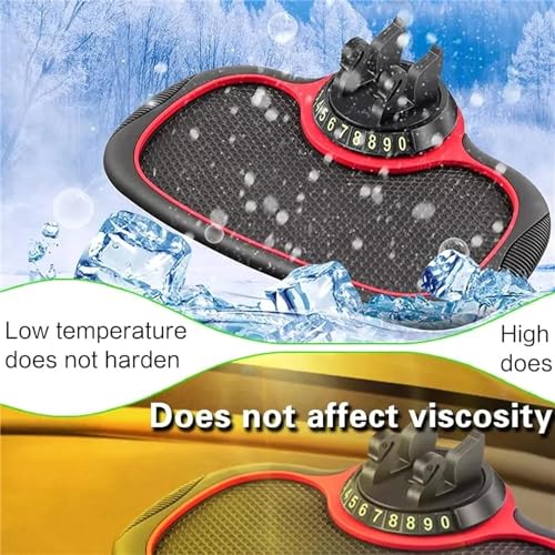 Image of Multifunction Car Anti-Slip Mat Auto Phone Holder, Car Phone Mount Silicone Car Pad Mat, Universal Multifunction Car Dashboard Mat with Phone Holder in Car, for Phones, Keys, Gadgets (1 PC)