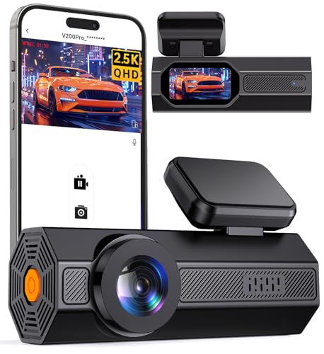 Dash Cam, 2.5K Dash Cam Front, VEEMENT Dash Camera for Cars, 1440P Car Dash Camera with APP, WiFi...