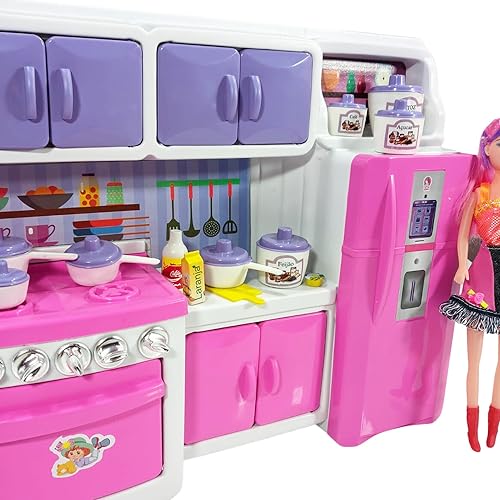 MINI COZINHA INFANTIL COMPLETA CRISTAL COM ACESSORIOS DIVERTIDOS