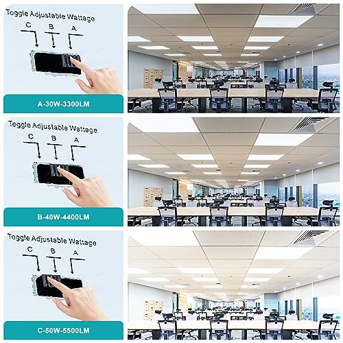 Image of 12 Pack 2x4 LED Flat Panel Lights Drop Ceiling 50W 5500LM 100-277V