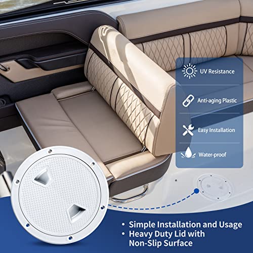 Smartmarine Boat Hatch Black 4" 6" 8" Round Non Slip Inspection Hatch W/Detachable Cover For Marine Boat Yacht (4 Inch) #TOP3