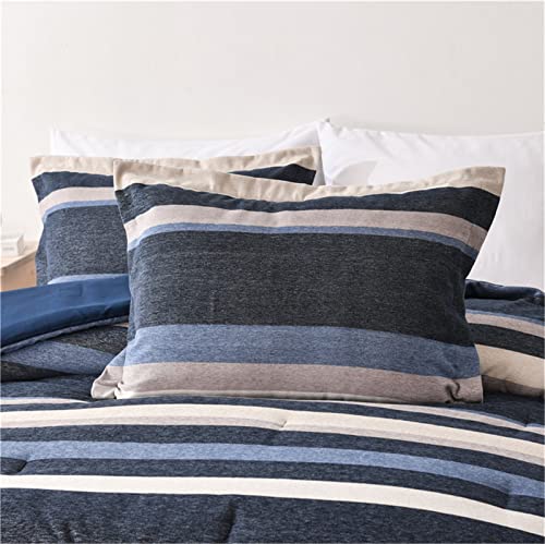 Sunshine Nicole Chenille Jacquard Comforter Set, Jacquard Fabric Face And Brushed Solid Microfiber Reverse, With Light Weight Soft Poly Fill, 3 Pieces Blue, King #TOP1