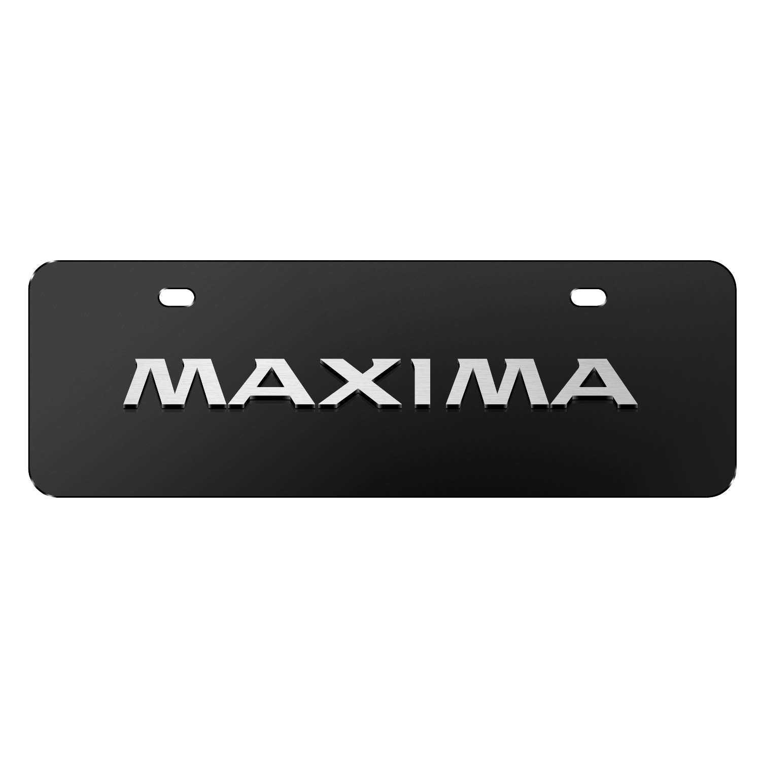 for Nissan Maxima 3D European Look Half-Size Black Stainless Steel License Plate
