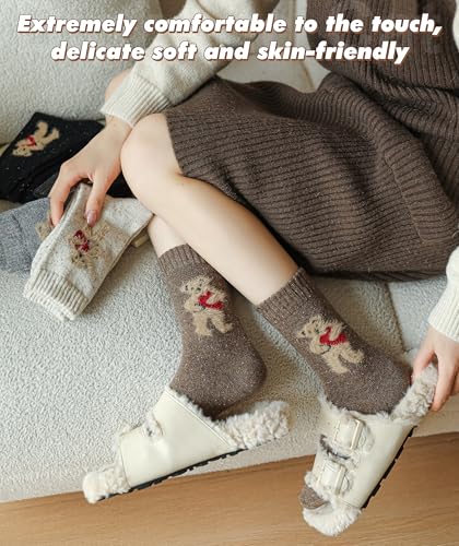 Image of IIG Winter Warm Wool Socks for Women Original Design Trendy Boot Socks Ideal Gift