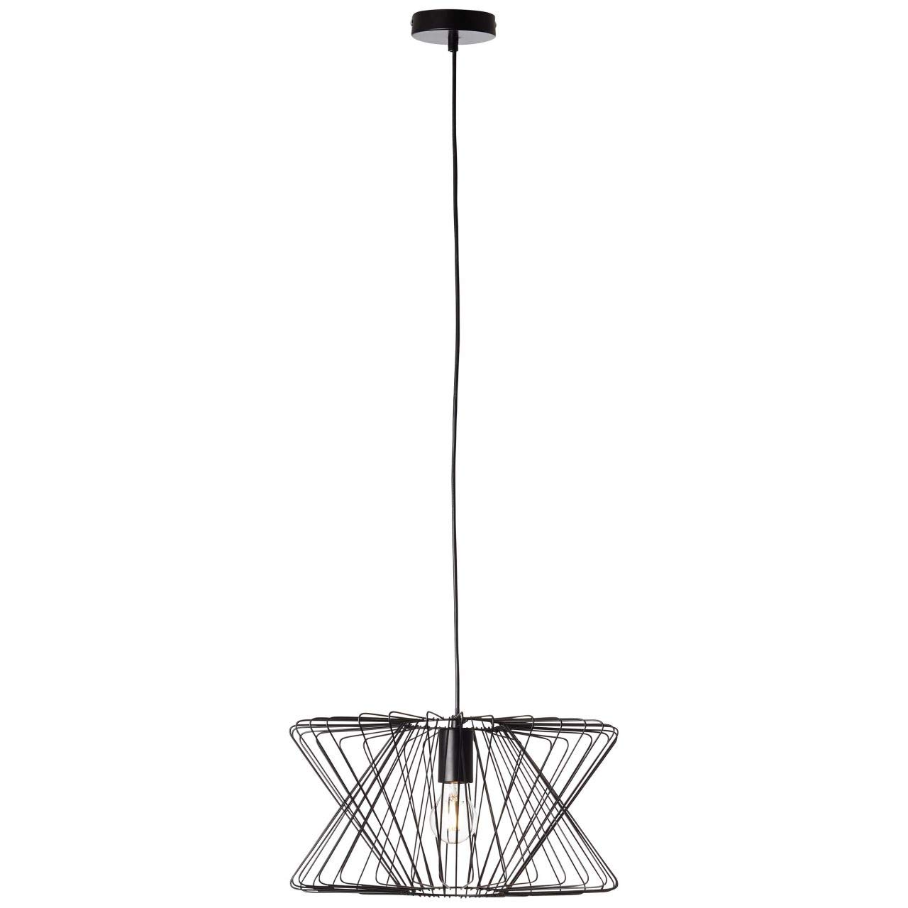 BrilliantGeorge Town Pendant Light 1-Flame Black Indoor Lights, Pendant Lights | 1x A60, E27, 40W, Suitable for Normal Lamps (not Included) | A ++ | Adjustable in Height/Cable can be Shortened
