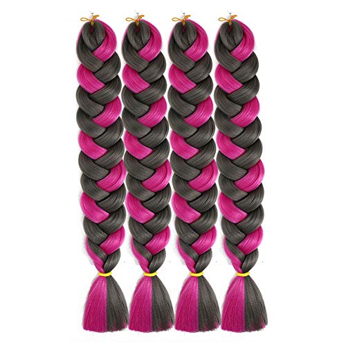 Ombre Jumbo Braiding Hair Extension 4pcs/Lot 82 Inch Synthetic Braiding Hair Extension for Crochet Twist Jumbo Braid Hair Mixed Piano Color (171 and 1855)
