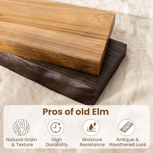 Image of Fun Memories 40 inch Elm Wood Floating Shelves for Wall, Walnut Finish, 1 Pack