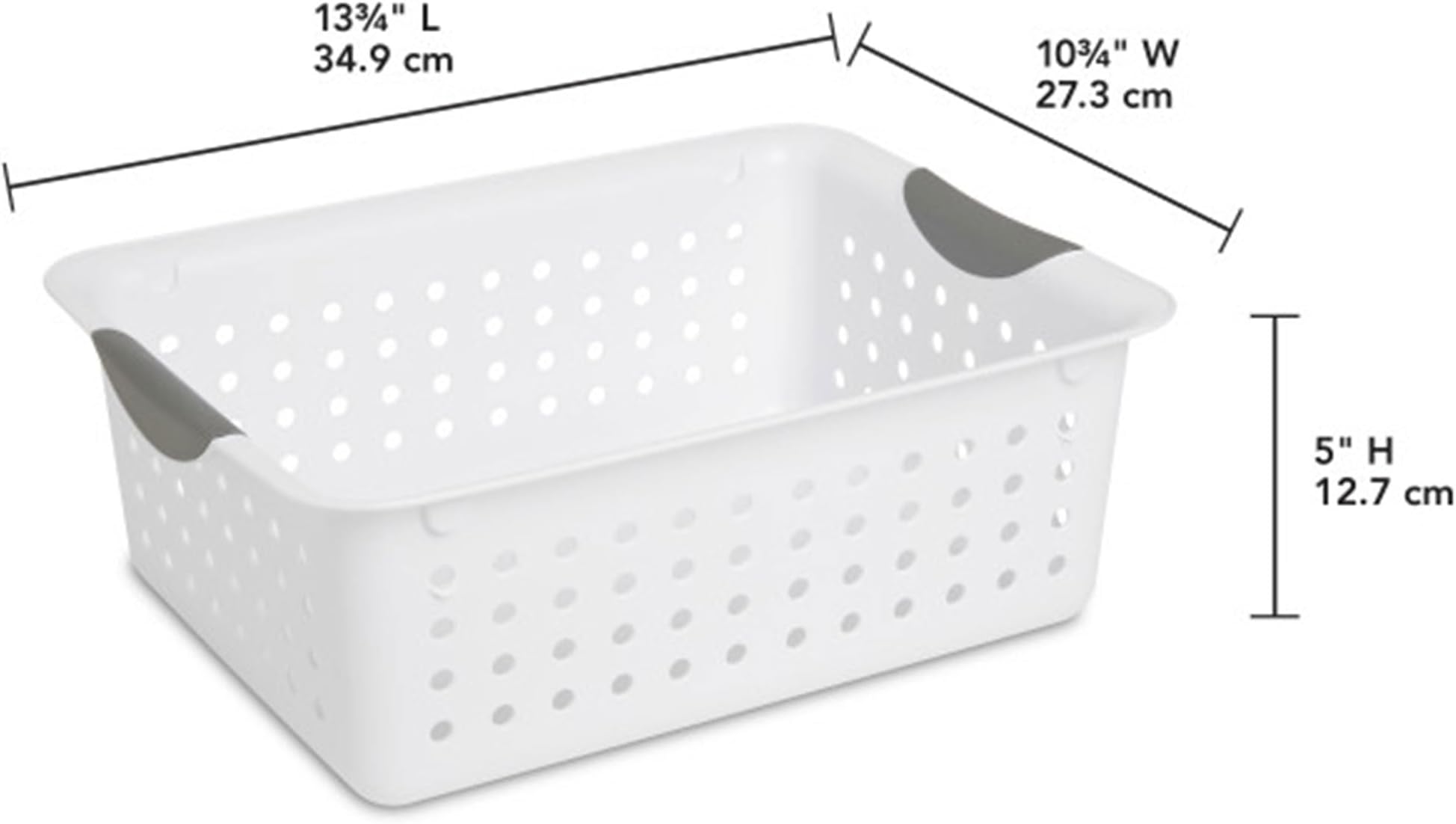 Sterilite Medium Ultra Basket Plastic Storage Bin Organizer - White (Pack of 12)