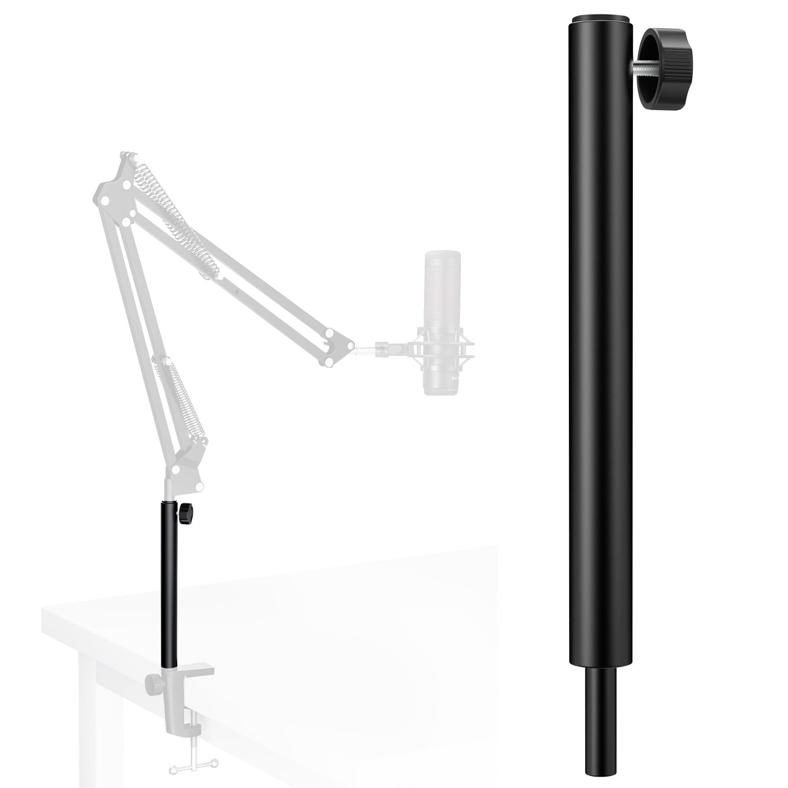 Snapklik.com : Microphone Boom Arm Extension Tube Aluminum Alloy Mic ...