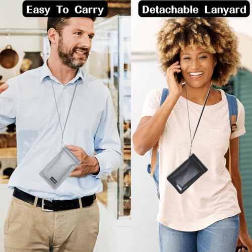 Caredgitz Faraday Bags for Phones - Faraday Bag for Key Fob Protector with Lanyard, RFID Signal Blocker for Car Keys Anti-Theft, Cell Phone Jammer Blocking Pouch Anti-Hacking, Shielding Case 2 Packs - Thumbnail 6