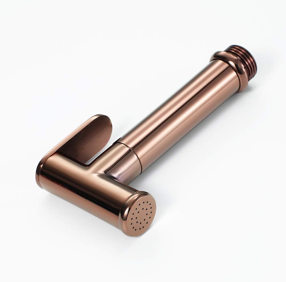 Handheld Bidet Sprayer for Toilet Cloth Diaper Sprayer Brass Rose Gold Portable Cloth Diaper Wash Shower Sprayer Set with Single Cold Wall Mounted Bidet Attachment for Personal Hygiene