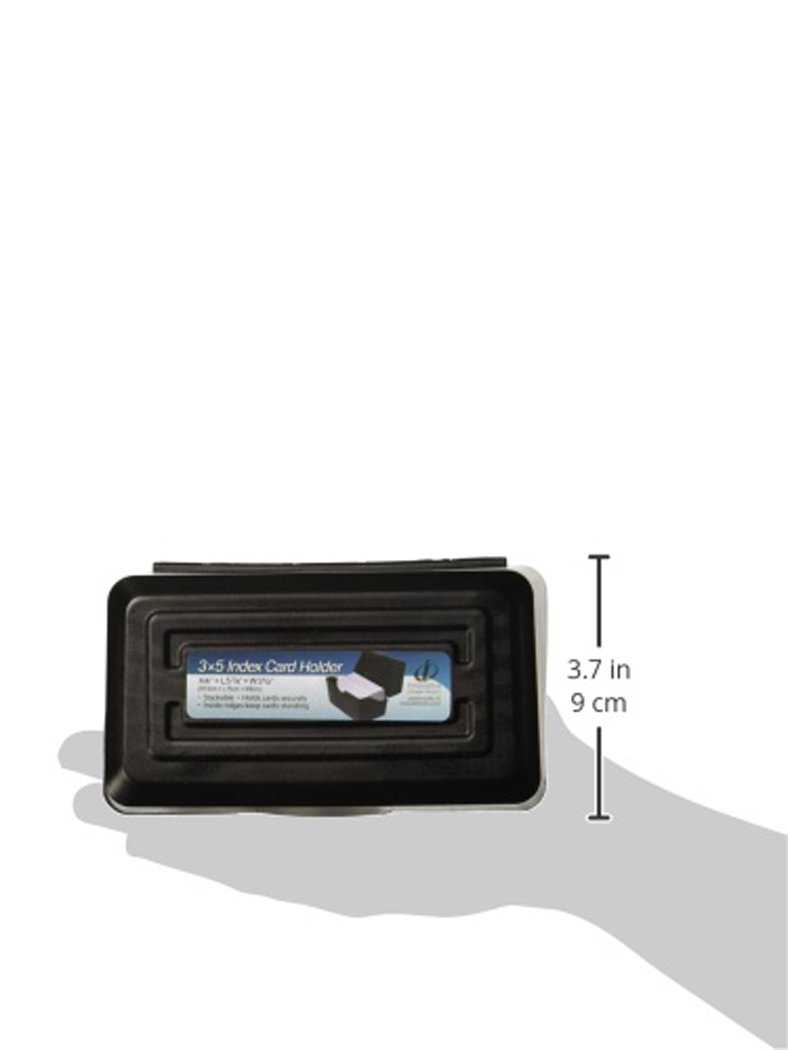Advantus 45001 Karteikartenbox, Kunststoff, 7,6 x 12,7 cm, 9,5 cm Höhe, 8,9 cm Breite, 16 cm Länge, schwarz