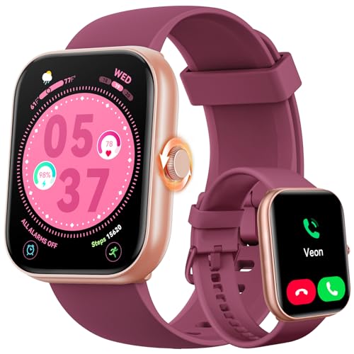 ENOMIR Smart Watch for Women Men (Answer/Make Calls) Compatible with iPhone/Android/Samsung, Alexa Built-in, [1.91" HD Screen] Waterproof Fitness Watch with Heart Rate/Sleep/SpO2 Monitor(Deep Purple)