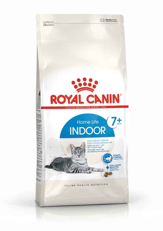 ROYAL CANIN Indoor 7+ | Doppelpack | 2 x 400 g | Alleinfuttermittel speziell für ältere Katzen die im Haus Leben | Kann die Nieren- und Harnwegsfunktion unterstützen
