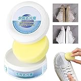 2023 New Multi-functional Cleaning and Stain Removal Cream, White Shoe Cleaning Cream with Sponge, Multipurpose Cleaning Cream, White Shoe Cleaner, Shoes Decontaminate Solid Paste (1pc with sponge)