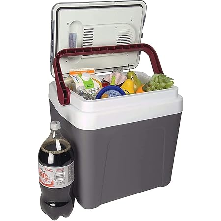Koolatron Fun Kool P25 Thermoelectric Iceless 12V Electric Cooler, 24L / 26 Quart Capacity, For Camping, Travel, Truck, SUV, Car, Boat, RV, Trailer, Tailgating, Made in North America