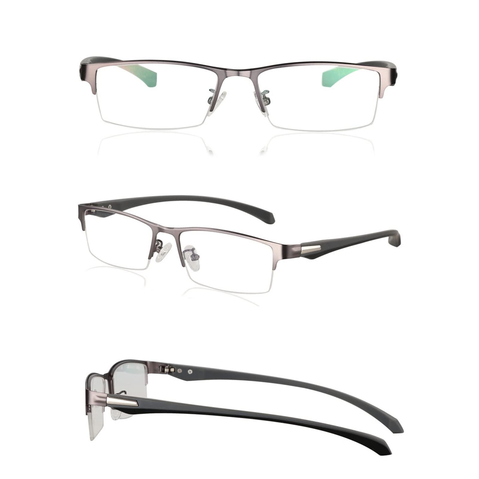 Brillen Progressive multifokale Lesebrille, blaulichtblockierende Federscharnier-Computerleser, für Frauen-Männer-Brillen (Color : Gray, Size : +2.0)