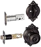 Schlage Lock Company F59GEO716BRK Aged Bronze Georgian Interior Pack Knob Set with Single Cylinder Deadbolt and Decorative Brookshire Rose